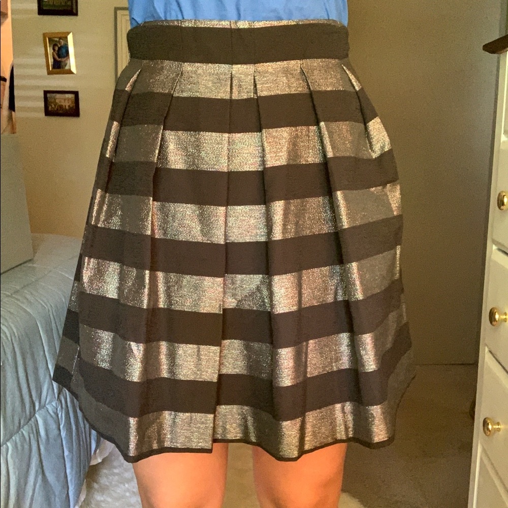Black & Silver Pleated Skirt